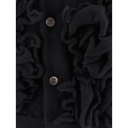 Wool cardigan with ruffled detail