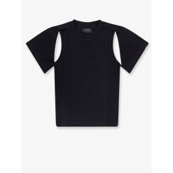 Cotton T-shirt with cut out details