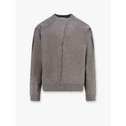 Wool blend sweater with overlapping panels
