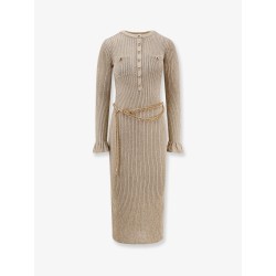 Ribbed lurex knit midi dress