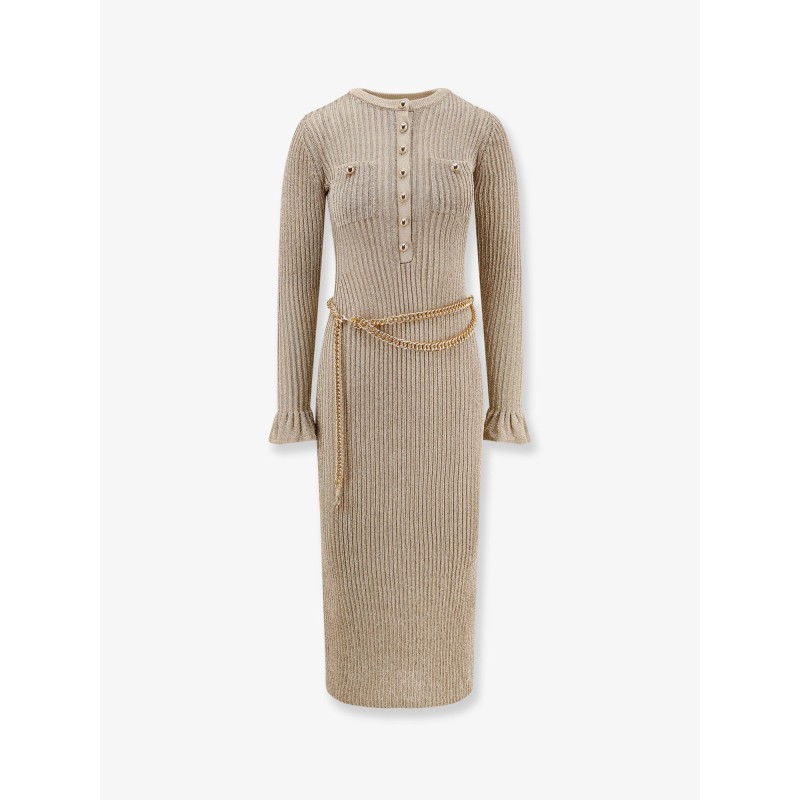 Ribbed lurex knit midi dress