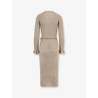 Ribbed lurex knit midi dress