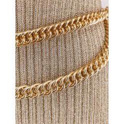 Ribbed lurex knit midi dress
