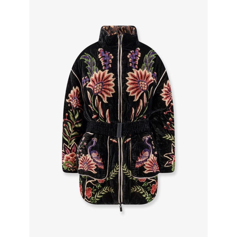 Marvelous Garden nylon and velvet down jacket