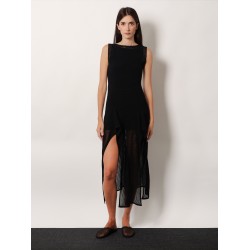 Ladder cotton blend dress