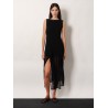 Ladder cotton blend dress