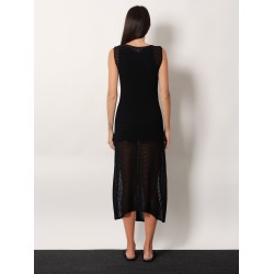 Ladder cotton blend dress