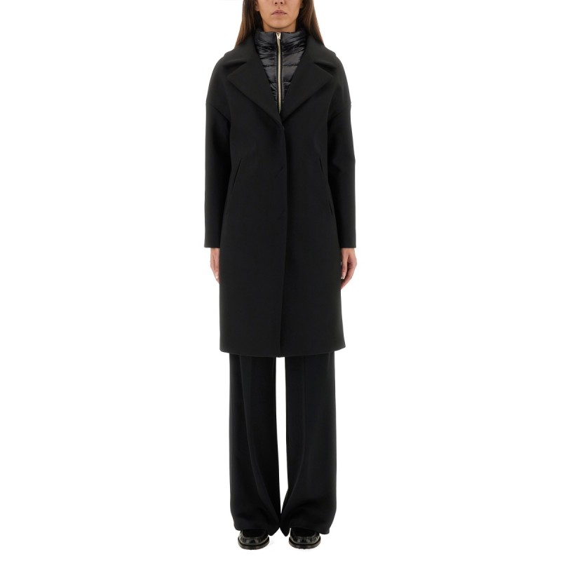WOOL COAT WITH TECHNICAL BIB