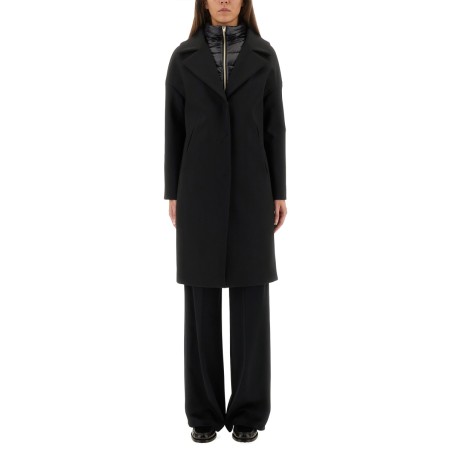 WOOL COAT WITH TECHNICAL BIB