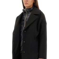 WOOL COAT WITH TECHNICAL BIB