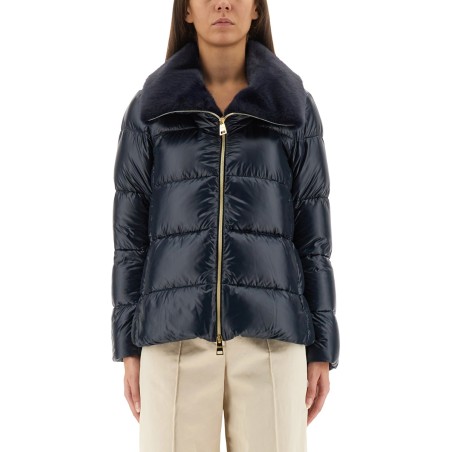DOWN JACKET WITH LINED COLLAR
