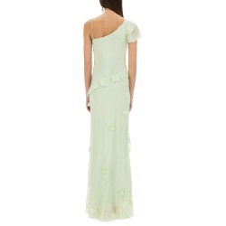LONG DRESS WITH FLORAL APPLIQUÉS