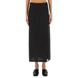 LINEN SKIRT WITH SLIT