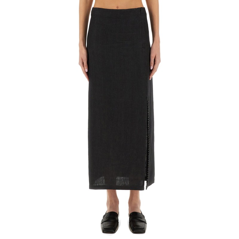 LINEN SKIRT WITH SLIT