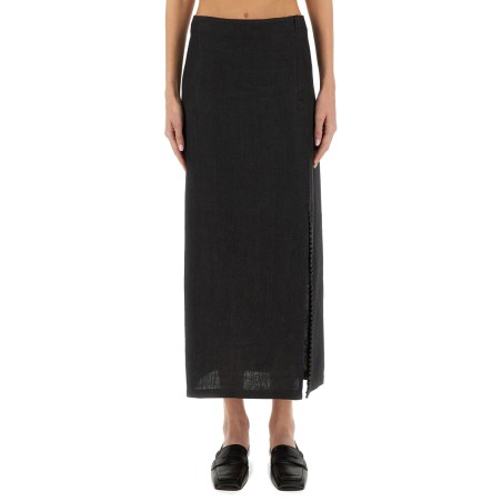 LINEN SKIRT WITH SLIT