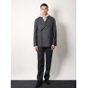 Double-breasted virgin wool blend coat