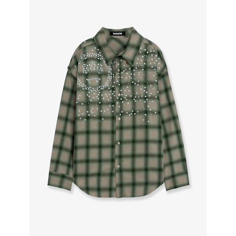 Shirt with check pattern and all-over studs