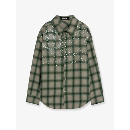 Shirt with check pattern and all-over studs
