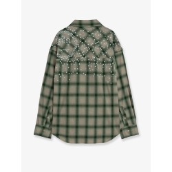Shirt with check pattern and all-over studs