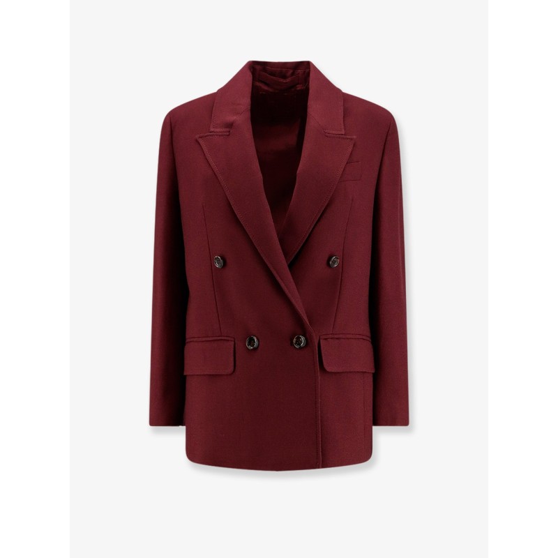 Double-breasted wool blend blazer