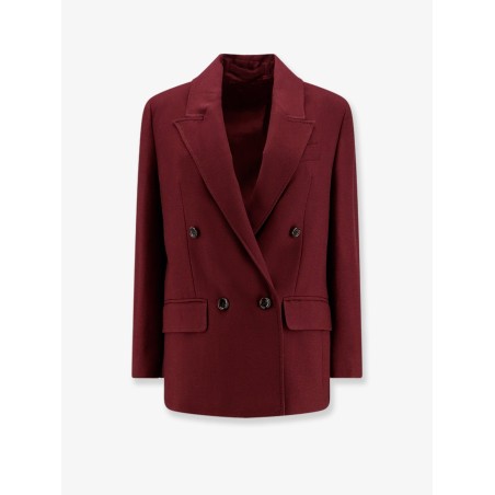 Double-breasted wool blend blazer