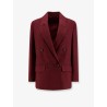 Double-breasted wool blend blazer