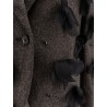 Wool blend blazer with rhinestones and flower patch