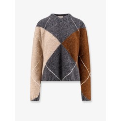 Wool and alpaca blend diamond-patterned sweater