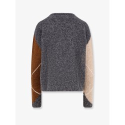 Wool and alpaca blend diamond-patterned sweater