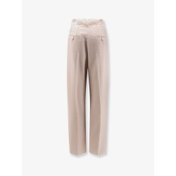 Wool blend trouserw with satin profiles