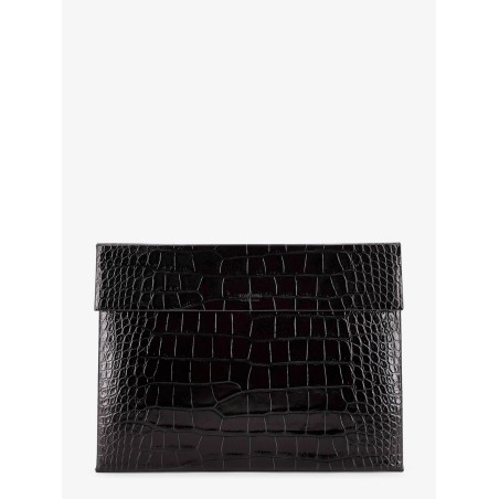 Crocodile-print leather document holder