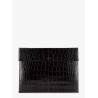 Crocodile-print leather document holder