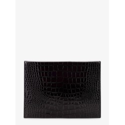 Crocodile-print leather document holder