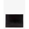 Crocodile-print leather document holder