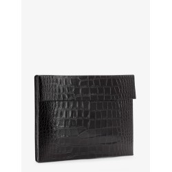 Crocodile-print leather document holder
