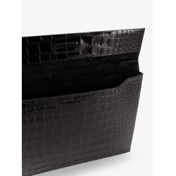 Crocodile-print leather document holder