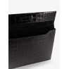 Crocodile-print leather document holder