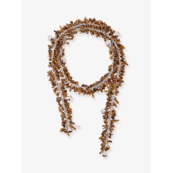 Embroidered Scarf metal necklace