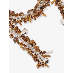 Embroidered Scarf metal necklace