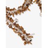 Embroidered Scarf metal necklace
