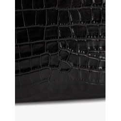 Crocodile-print leather clutch bag