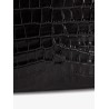 Crocodile-print leather clutch bag
