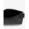 Crocodile-print leather clutch bag