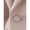 Double-breasted wool blend blazer with satin profiles