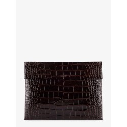 Crocodile-print leather document holder
