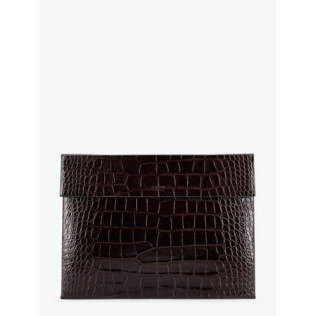 Crocodile-print leather document holder