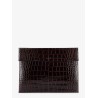 Crocodile-print leather document holder