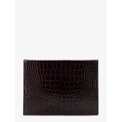 Crocodile-print leather document holder
