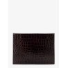 Crocodile-print leather document holder