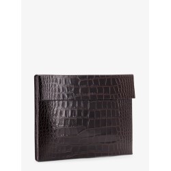 Crocodile-print leather document holder